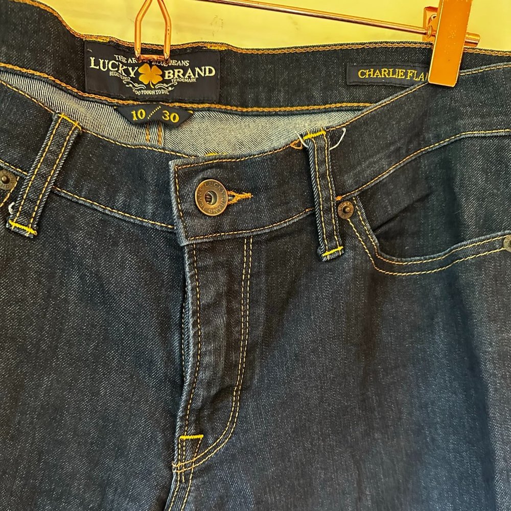 Lucky Brand Charlie Flare 8” Rise Flare Leg Jean Lightweight Dark Denim - Picture 3 of 7